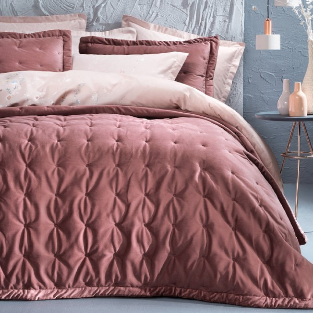 Yataş Bedding Vals Çift Kişilik Kadife Yatak Örtüsü Seti - Gül Kurusu - 240 x 250 cm Yatak Örtüsü Fiyatı