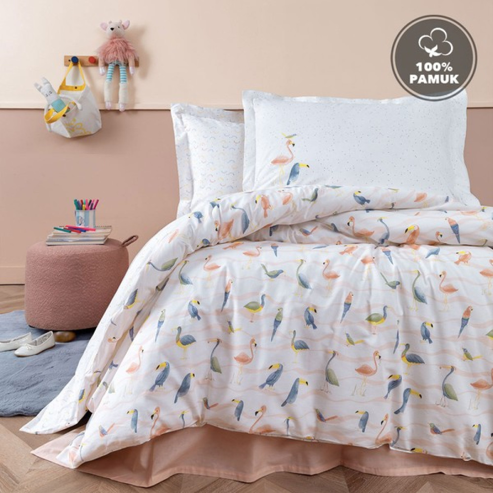 Yataş Mini Nuala Tek Kişilik Ranforce %100 Pamuk Nevresim Takımı - Pudra - 160 x 220 cm Bebek Nevresim Takımı Fiyatı