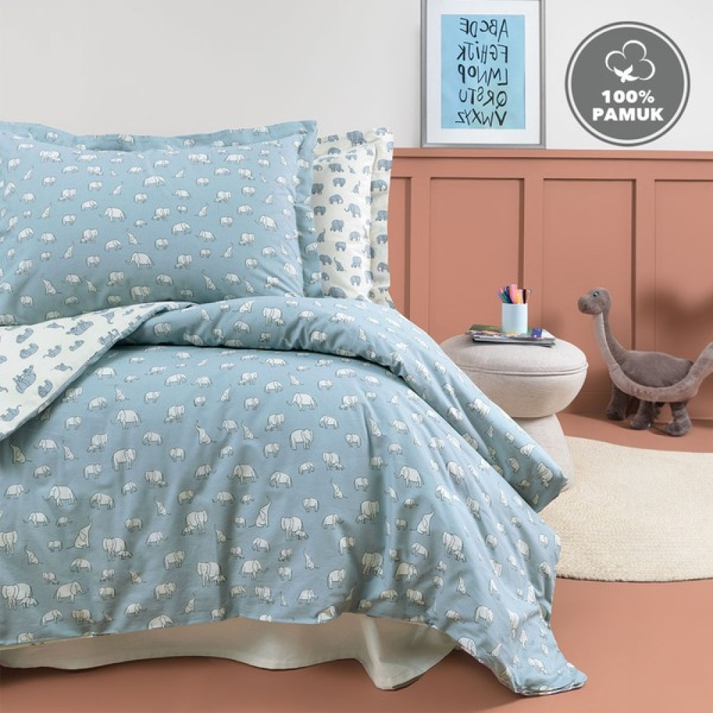 Yataş Mini Povey Tek Kişilik Ranforce %100 Pamuk Nevresim Takımı - Mavi - 160 x 220 cm Bebek Nevresim Takımı Fiyatı