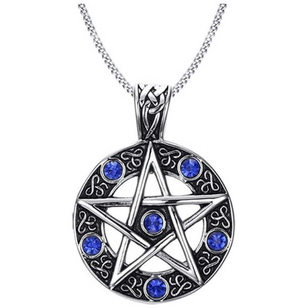 Yates Three Beans Vintage Kristal Paslanmaz Çelik Erkek Bayan Yuvarlak Pentagram Kolye Kolye (Yurt Dışından) Bijuteri Kolye Fiyatı