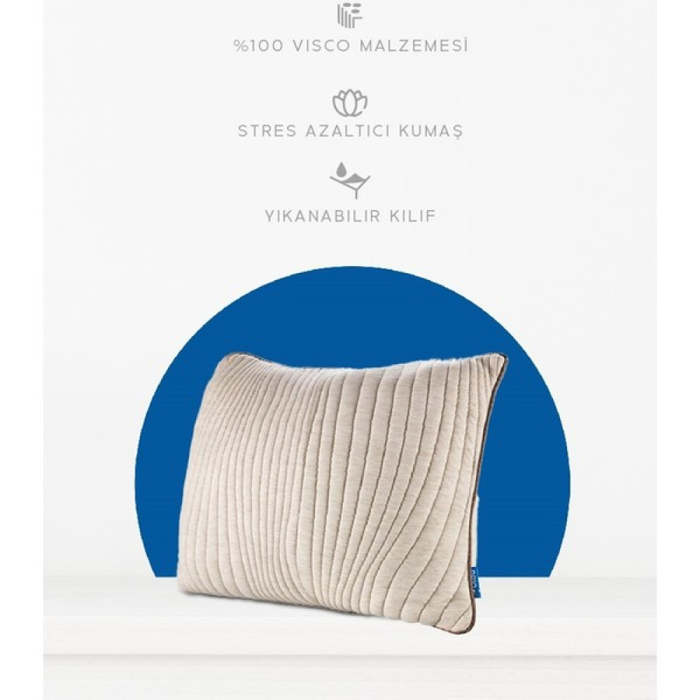 Yatsan Blau Visco Anti Stres Medium Yastık - Bej - 45 x 65 cm Yastık Fiyatı