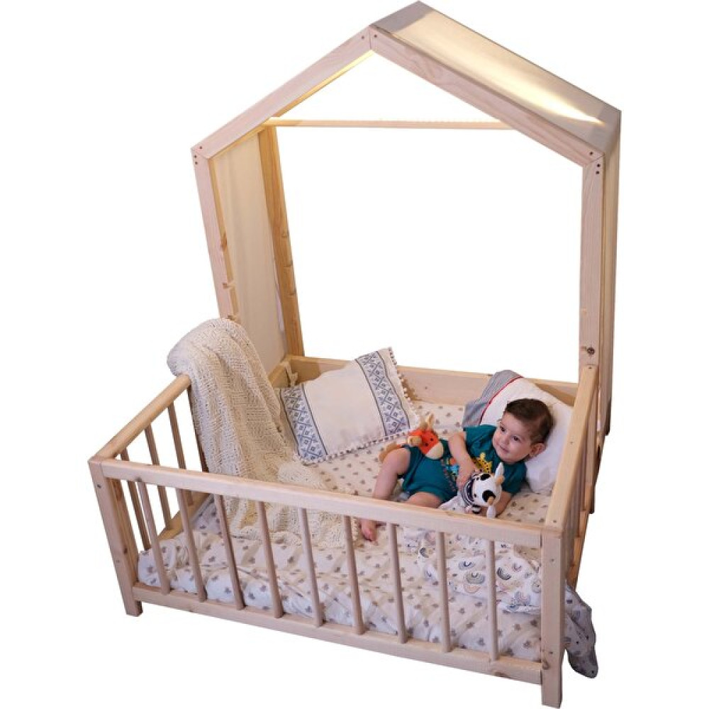 Yavi Doğal Ahşap Çocuk Oyun Alanı Çocuk Yatağı Çocuk Kafesi Montessori Kafesdoğal - 100 x 100 cm Karyola Fiyatı