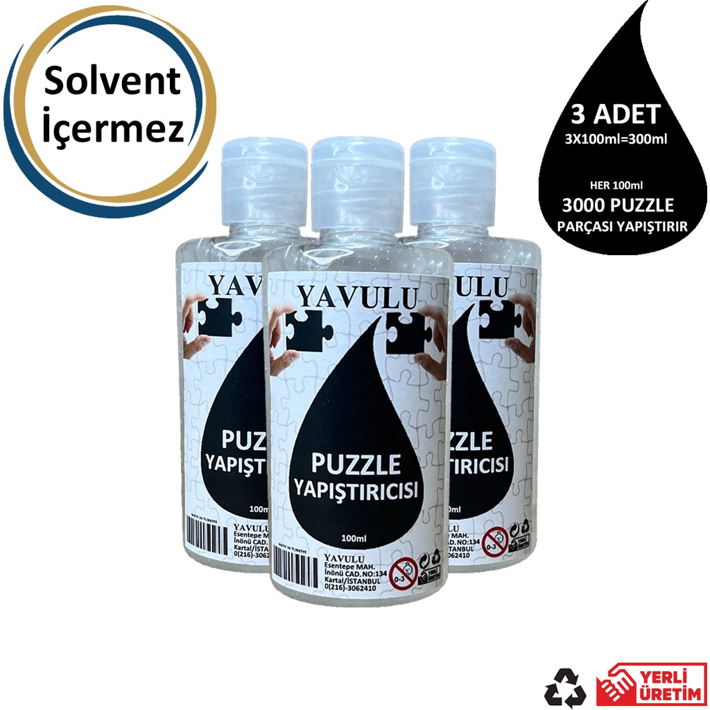 Yavulu Puzzle Yapıştırıcısı / Puzzle Koruyucusu / Puzzle Tutkalı (Şeffaf) 100 Ml (3 Adet ) Diğer Fiyatı