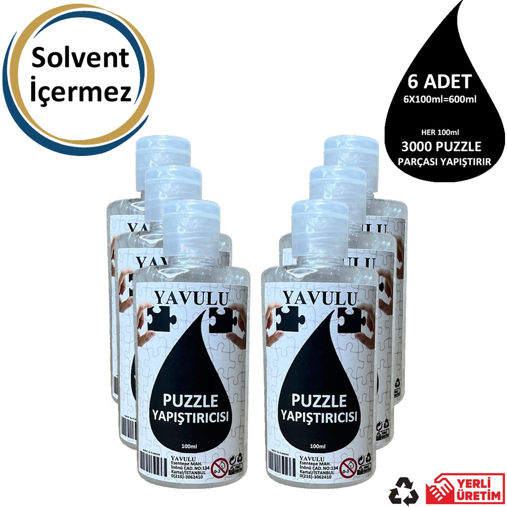 Yavulu Puzzle Yapıştırıcısı / Puzzle Koruyucusu / Puzzle Tutkalı (Şeffaf) 100 Ml (6 Adet ) Diğer Fiyatı