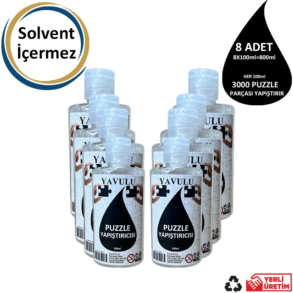 Yavulu Puzzle Yapıştırıcısı / Puzzle Koruyucusu / Puzzle Tutkalı (Şeffaf) 100 Ml (8 Adet ) Diğer Fiyatı