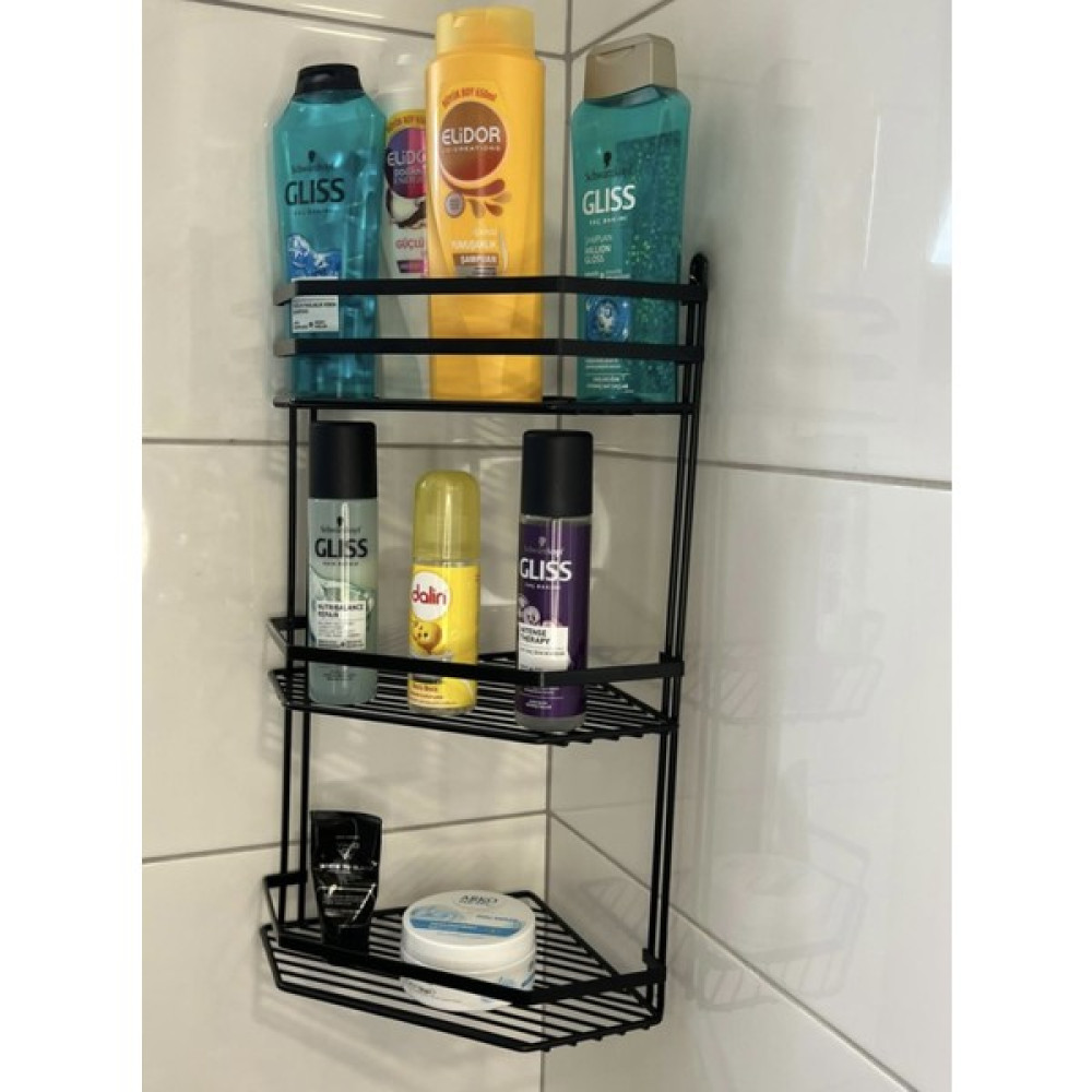 Yay Üç Katlı Siyah Banyo Köşe Rafı Oto Boyaları Fiyatı