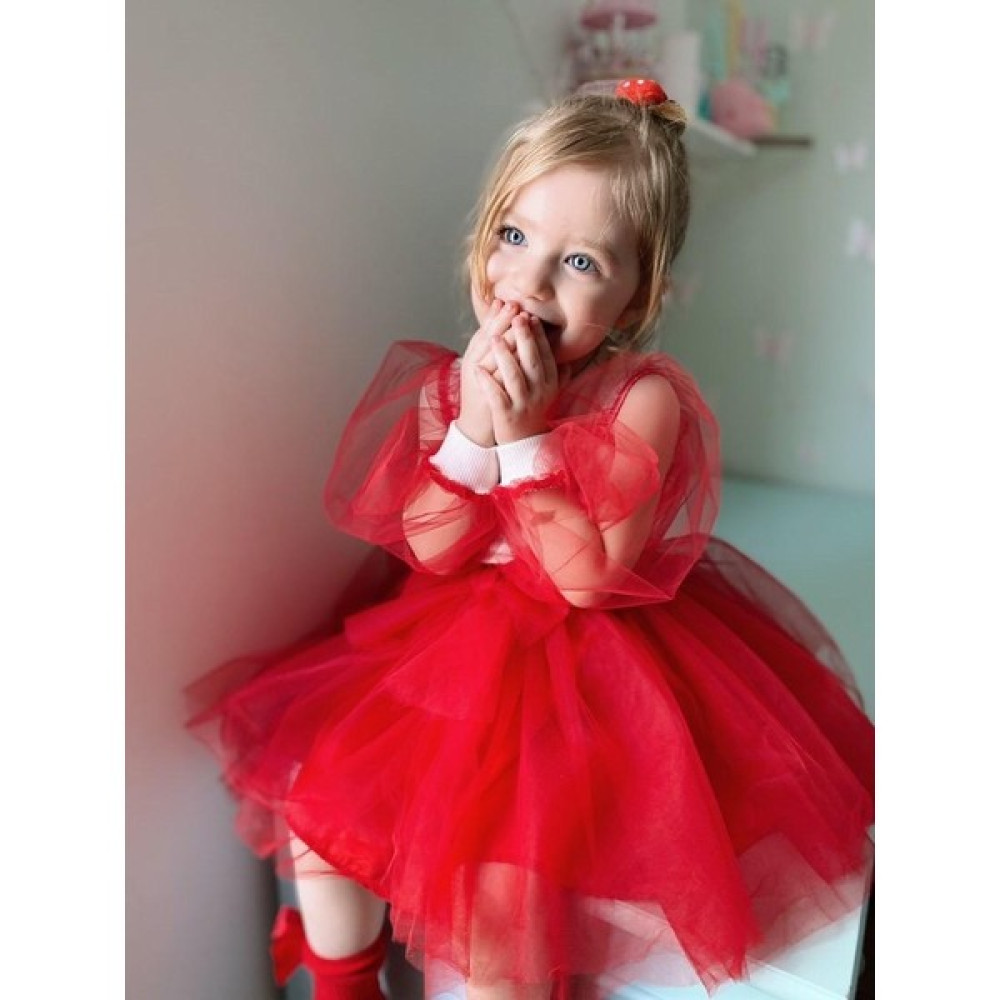 Yaya Kids Kız Çocuk 23 Nisan Kırmızı Tütü Etek & Balon Kol Ribana Bluz Takım Kız Çocuk Giyim Takımı Fiyatı