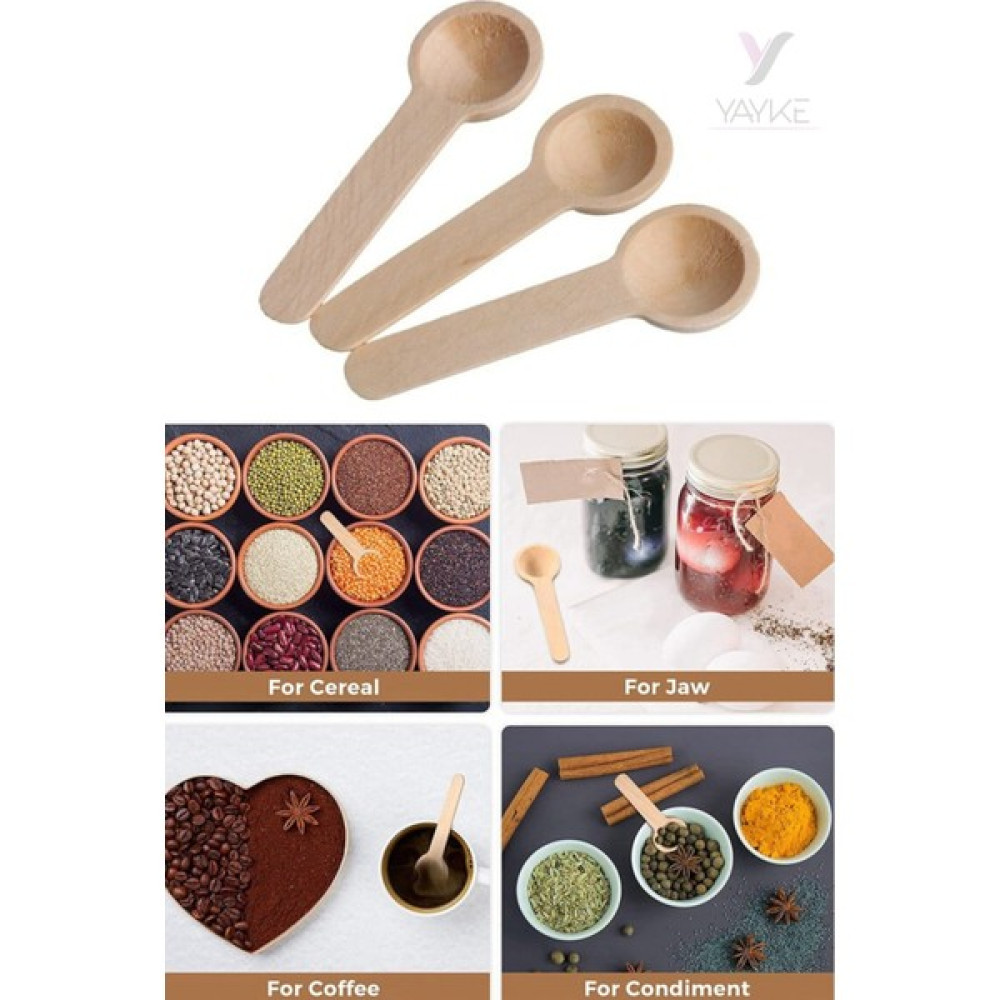 Yayke Mini Ahşap Kaşık Baharat Tuz Kaşık Baharat Reçeli Kahve Çeşni Bal Çayları Şeker (3 Adet) Çatal / Kaşık / Bıçak Takımları Fiyatı