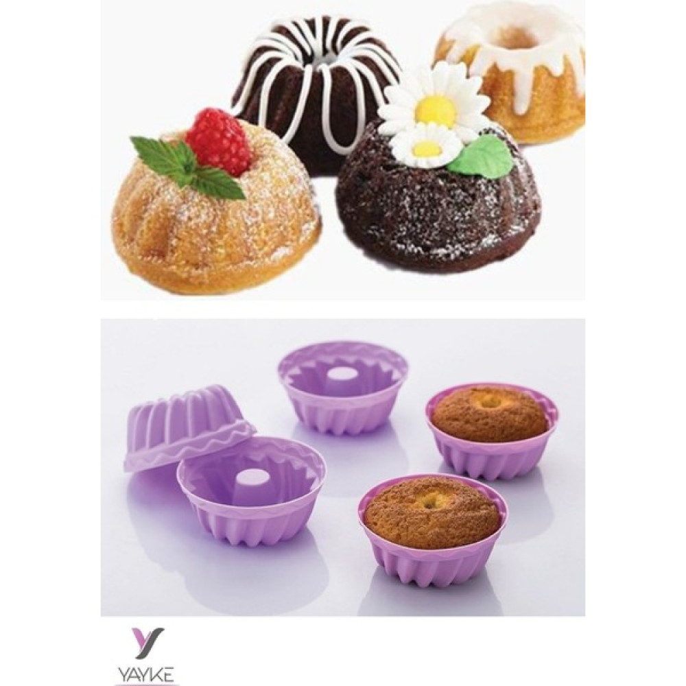Yayke Silikon Pratik 6'lı Mini Cupcake,kek,muffin Kalıbı,kurabiye Kalıbı Kek Kalıpları Fiyatı