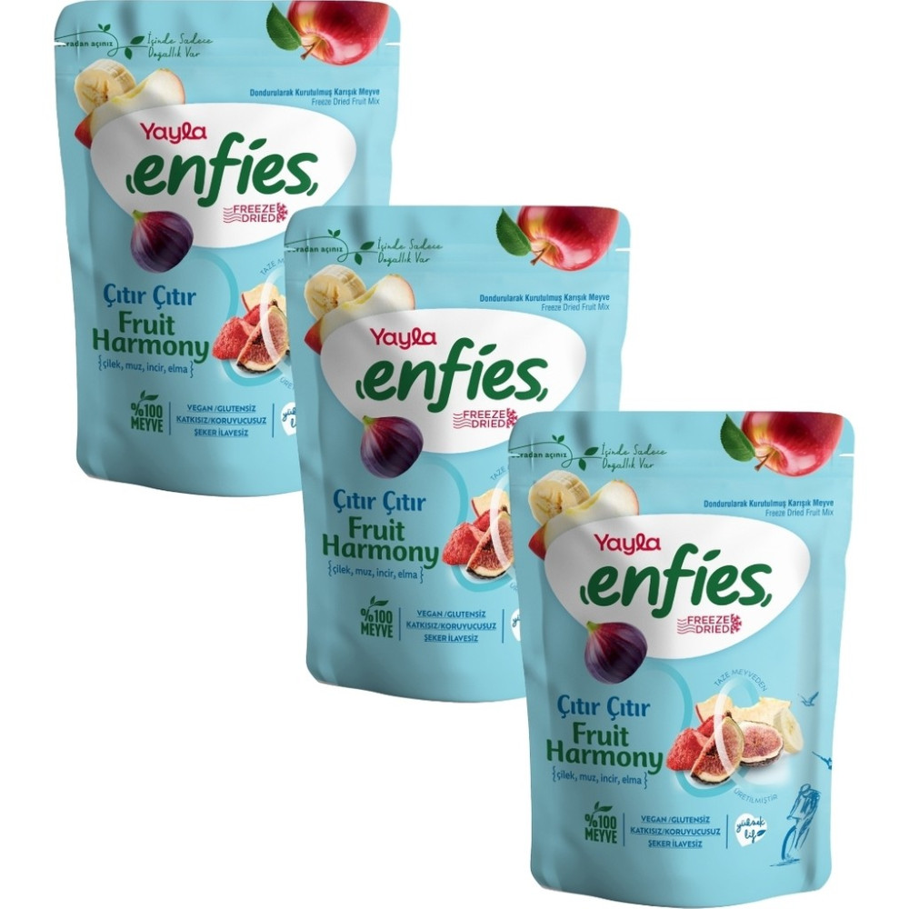 Yayla Enfies Dondurularak Kurutulmuş 45 gr Karışık Meyve 15 g X3 Vegan Kuru Meyve Fiyatı