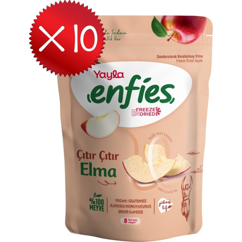 Yayla Enfies Freeze Dried Elma 15 G X10 - 150 gr Kuru Meyve Fiyatı