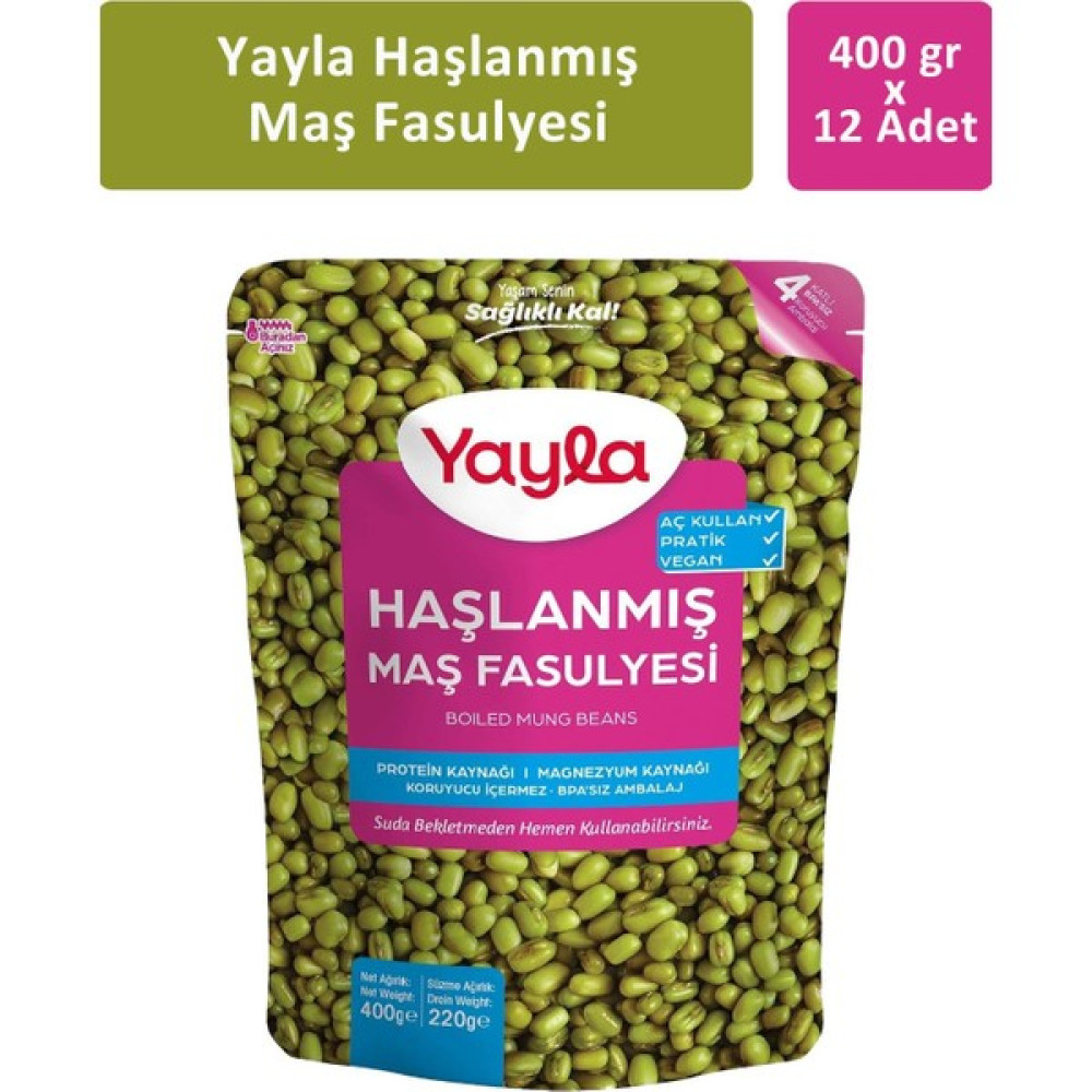 Yayla Haşlanmış Maş Fasulyesi 400 gr x 12 Adet Oto Boyaları Fiyatı