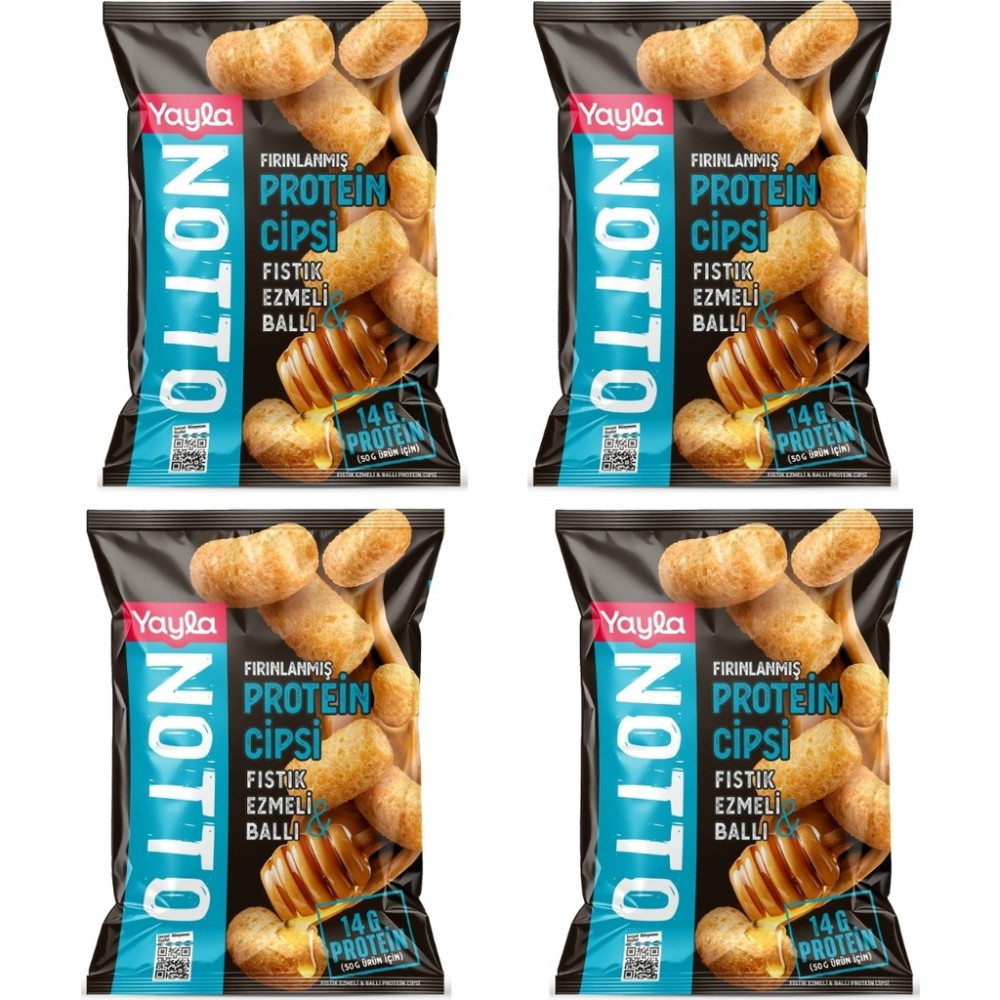 Yayla Notto Fıstık Ezmeli ve Ballı Protein Cipsi 50 G X4 - 200 gr Cips Fiyatı