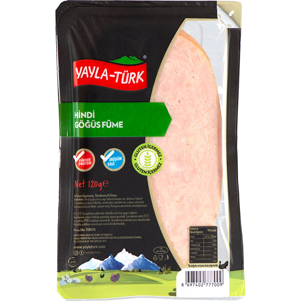 Yayla Türk Dilimli Göğüs Füme 120 G Şarküteri Fiyatı
