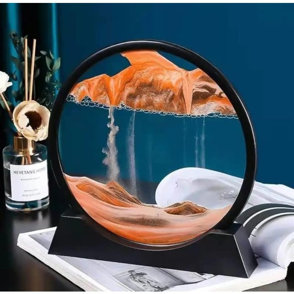 Yaz Gelsin Hareketli Kum Sanat Yuvarlak Cam 3D Kum Saati Derin Deniz Kum Manzarası-Kahverengi Hediyelik Eşya Fiyatı
