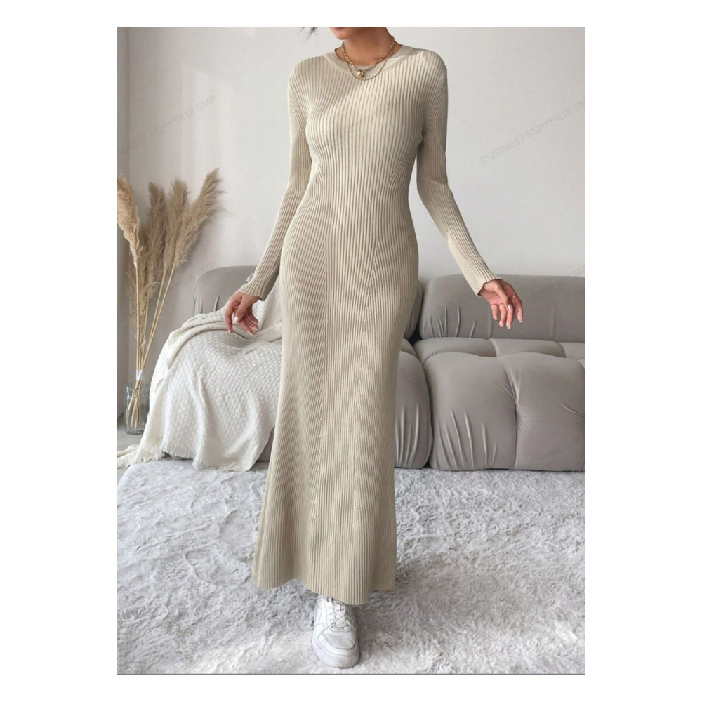 Yazıcı Moda Fitilli Şık Triko Elbise - Sınırlı Sayıda Standart Beden Elbise Fiyatı