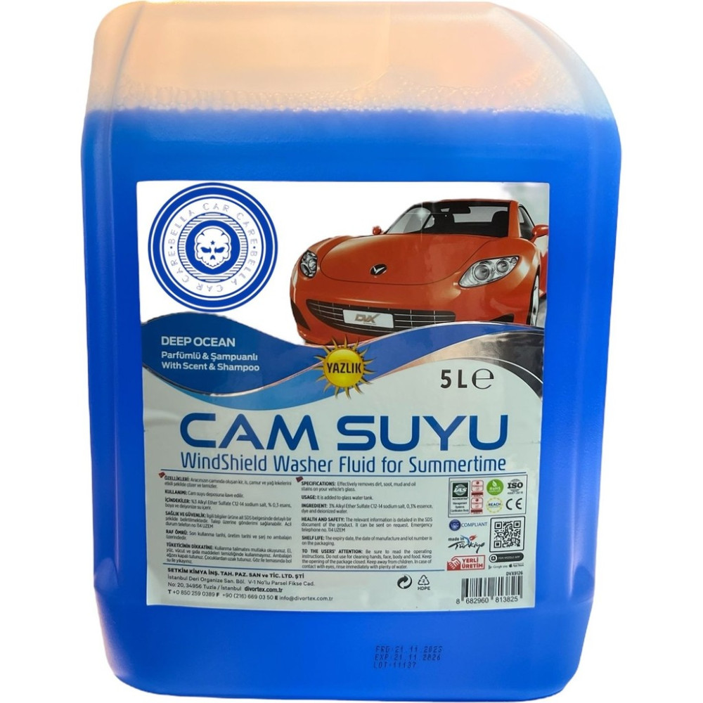 Yazlık Cam Suyu 5 Lt Parfümlü ve Şampuanlı Böcek Temizleme Okyanus Kokulu Parfümler Fiyatı