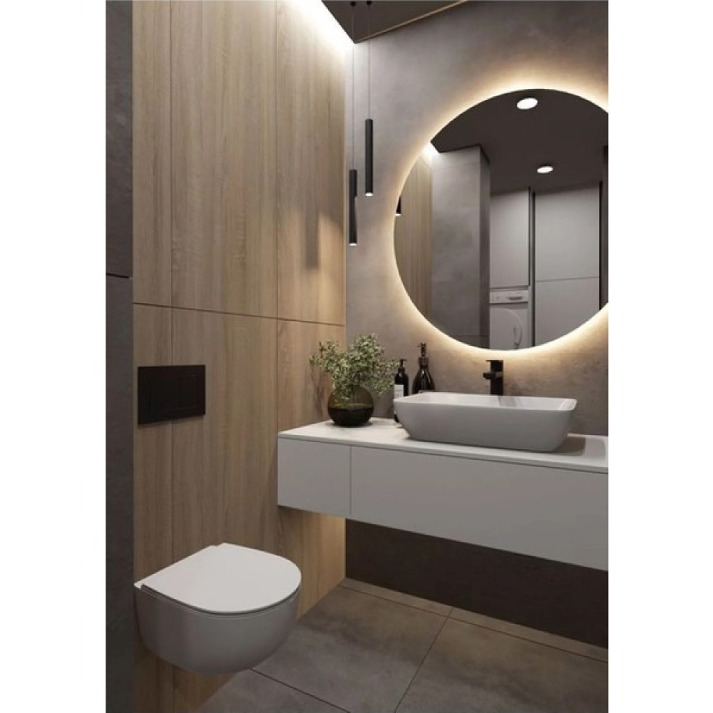 Yb Dekorasyon 60 Cm Beyaz Sarı Ledli Banyo Aynası / Dekoratif Ayna Banyo Aynası Fiyatı