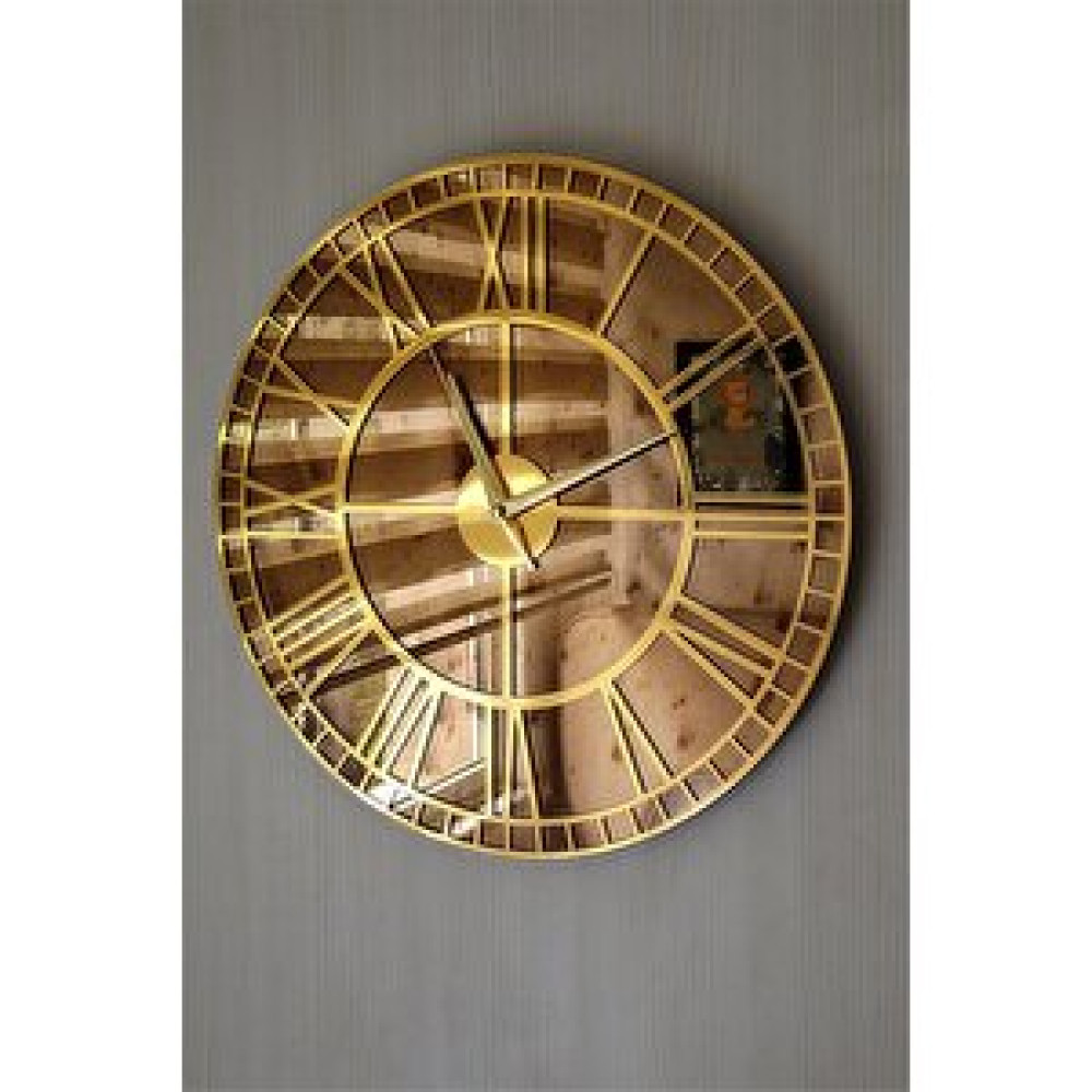Yc Melonni Gerçek Ayna Duvar Saati 50 Cm Elegance Roman Gold Dekoratif Saat Fiyatı