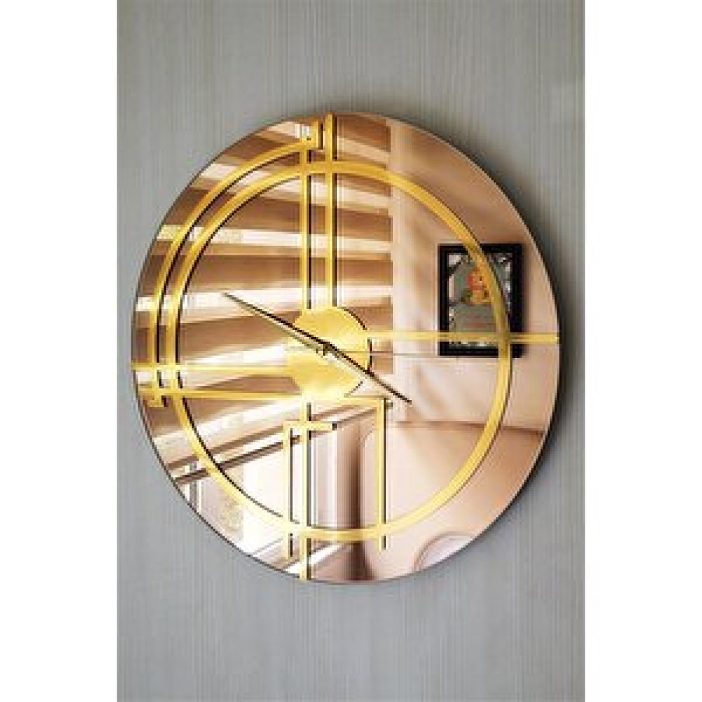 Yc Melonni Gerçek Ayna Duvar Saati 50 Cm Trend Time Gold Dekoratif Saat Fiyatı