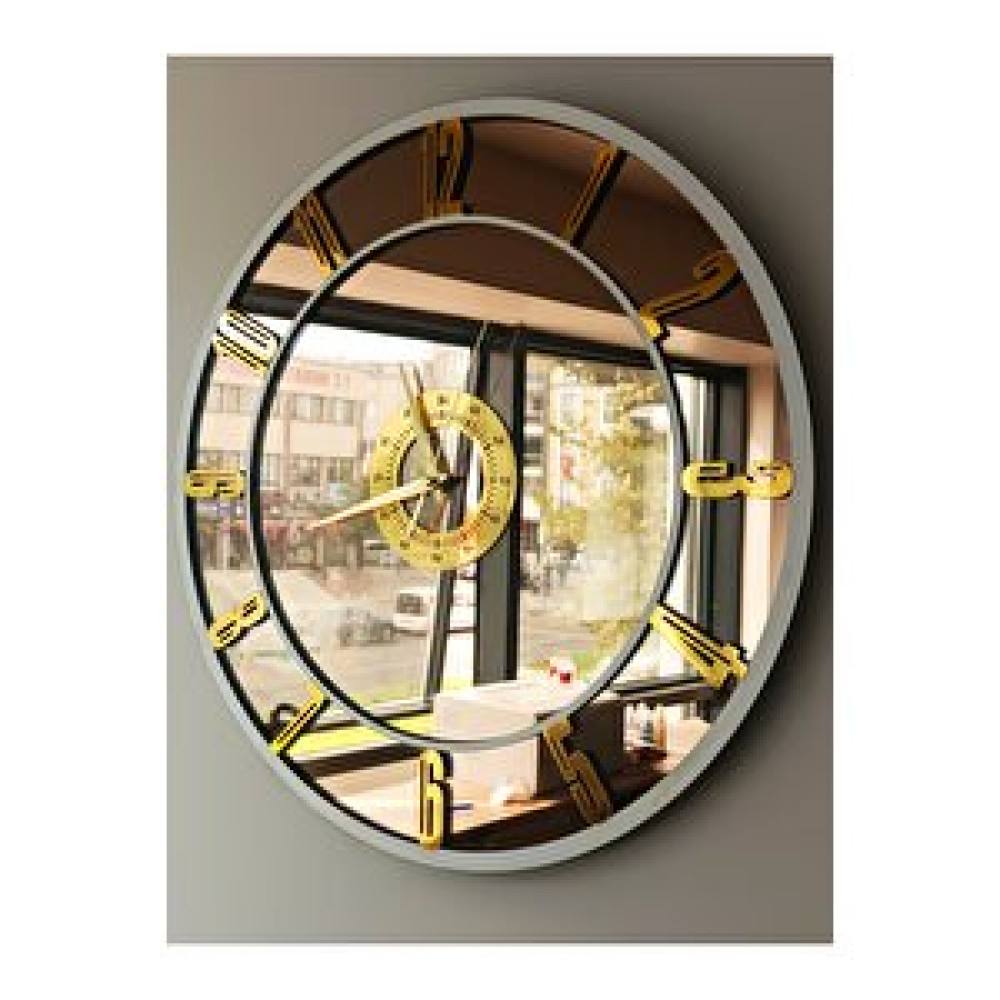 Yc Melonni Gerçek Aynalı Duvar Saati 50 Cm City Image Modern Salon Gold Dekoratif Saat Fiyatı