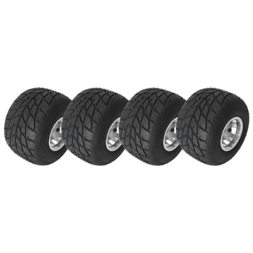 YC Yier High Performace Go Kart Tire and Rim, 11x7.10-5 Rear Wheel and Tire Fit Bolt Pattern 48mm w/ 3 Holes for Kart Drift Trike Buggy Racing Cart, Non-Slip Tread, Aluminum Alloy Rim (2)