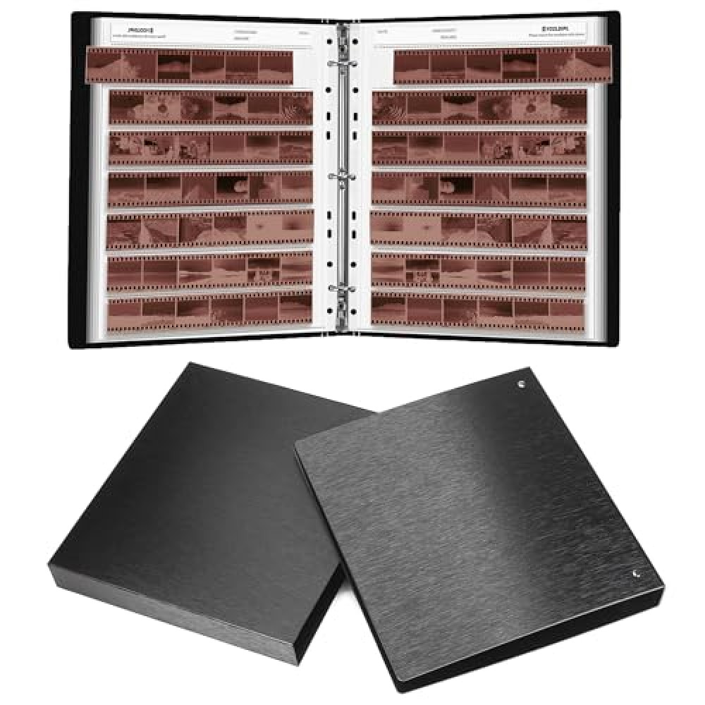 YCCLDIPL Acid-Free Film Protectors Storage Box Set 3-Ring Film Negative Holder for Standard 135 35mm Negative Page Film Pouch (50 * 135 Acid-Free Negative Pages)