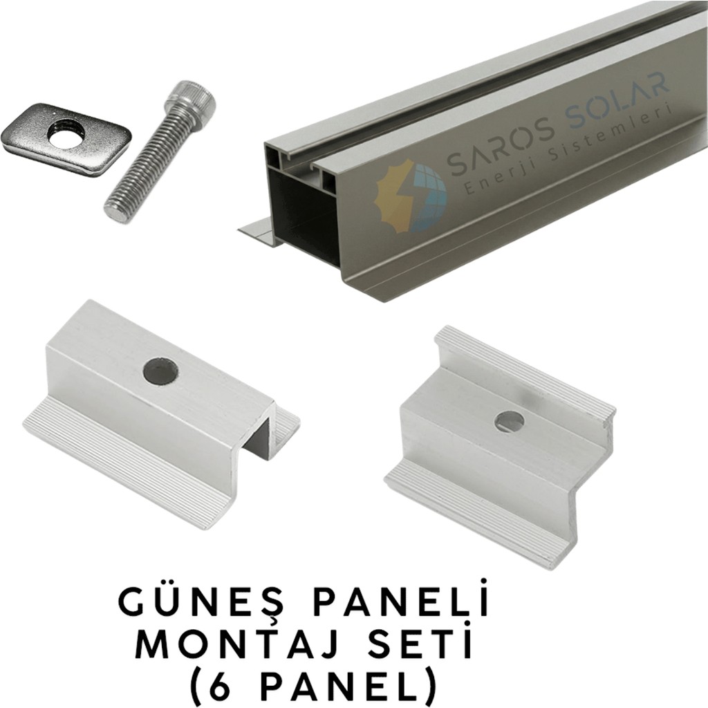 Ycs Güneş Paneli Montaj Seti (6 Panel) - 1 Adet - Alüminyum Gri Diğer Fiyatı