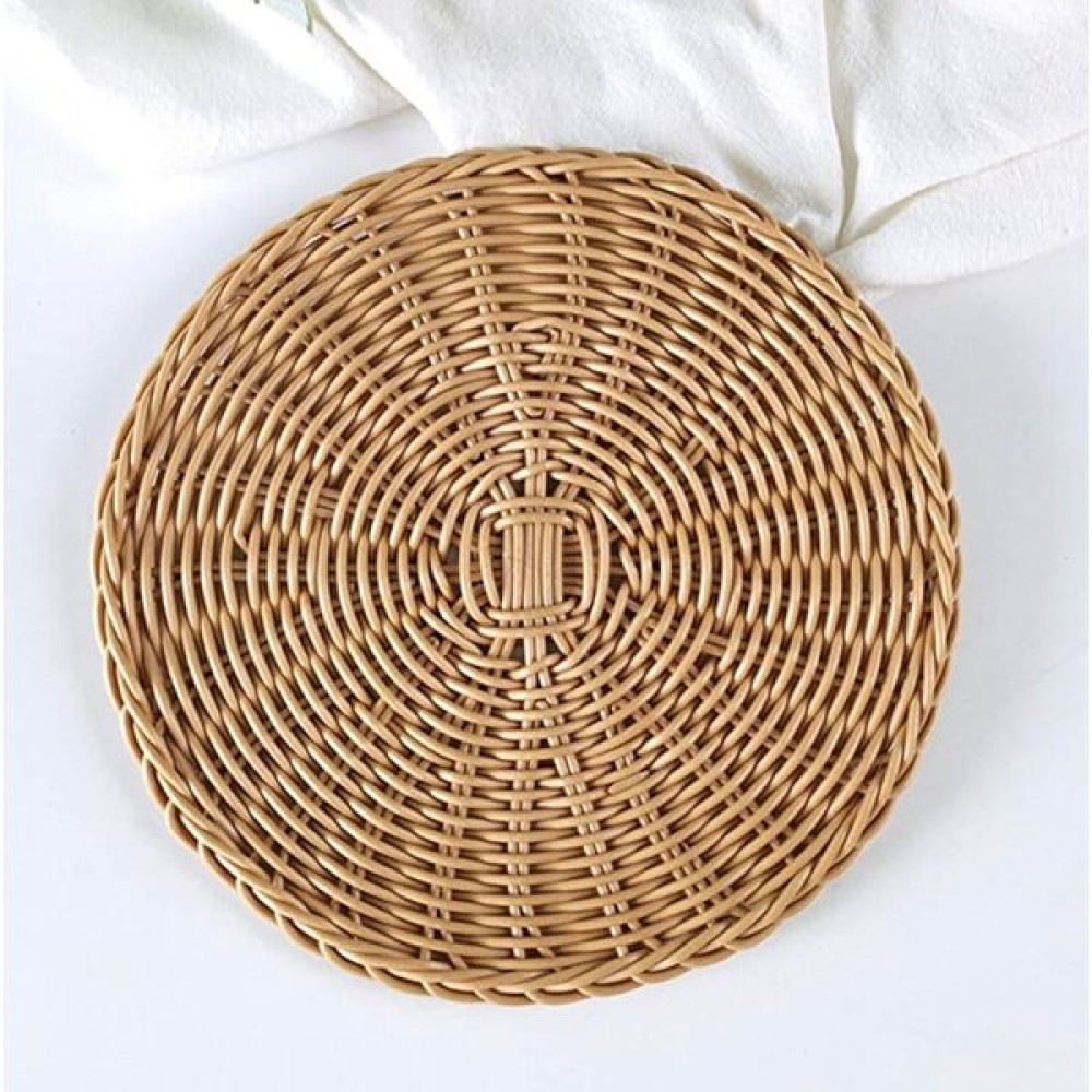 YDGR Amerikan Servis Runner Supla Bej Hasır Kordon Supla Örme Çeyiz Seti Tabak Altlığı Yanmaz - 35 x 35 cm Amerikan Servis Fiyatı