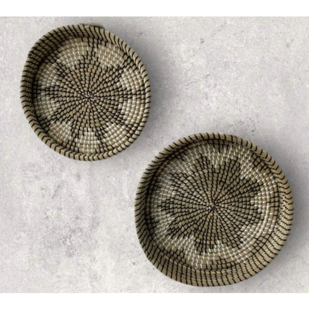YDGR Hasır Yuvarlak Tepsi Yıldız Desenli Natural 30X5CM Servis Tepsisi Fiyatı