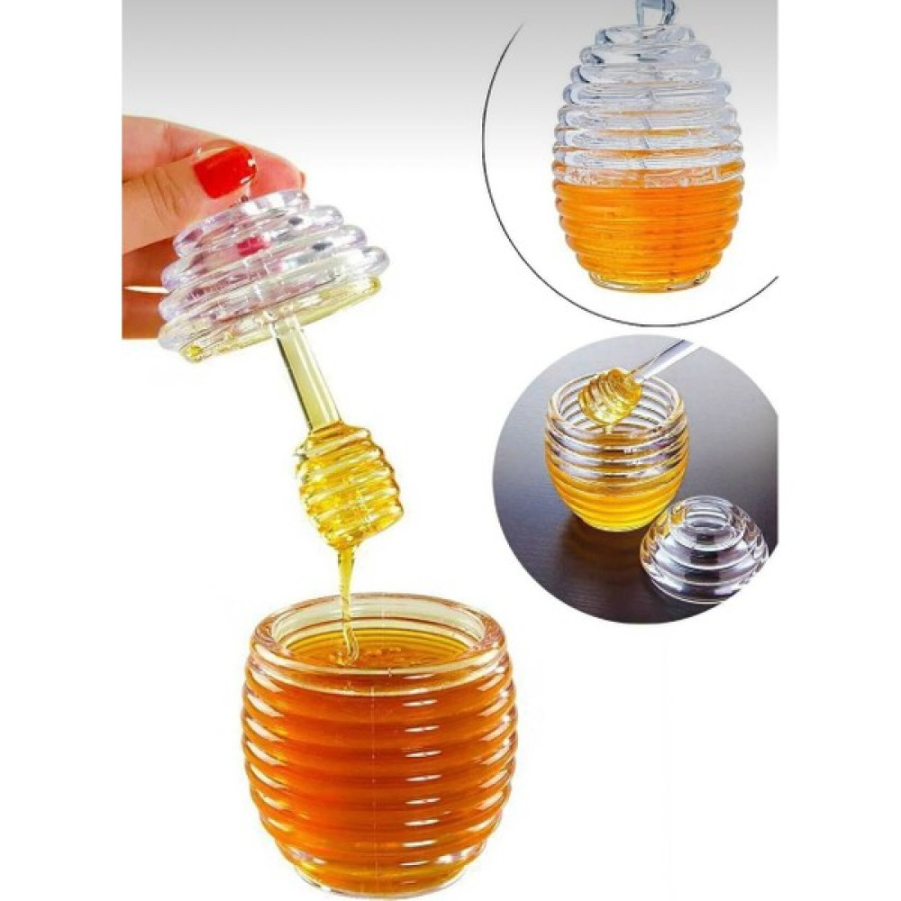 YDGR Kovan Şekilli Kaşıklı 3 Parça Kristal Bal Kavanozu Saklama Kapları Fiyatı