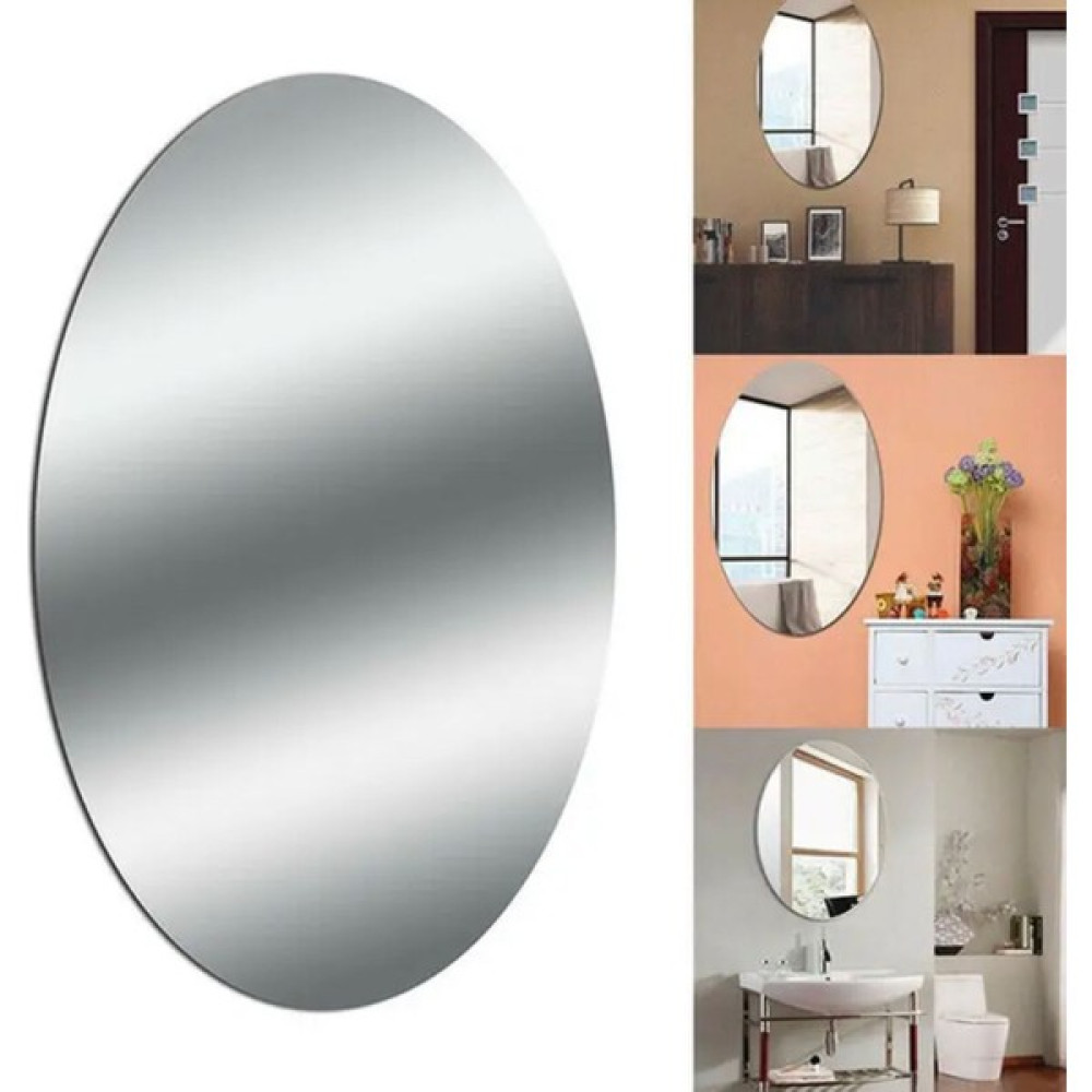YDGR Oval Ayna, Kendinden Yapışkanlı, Duvar Aynası, Çerçevesiz,ofis, Ev Dekorasyonu 40 x 30 cm Ayna Fiyatı