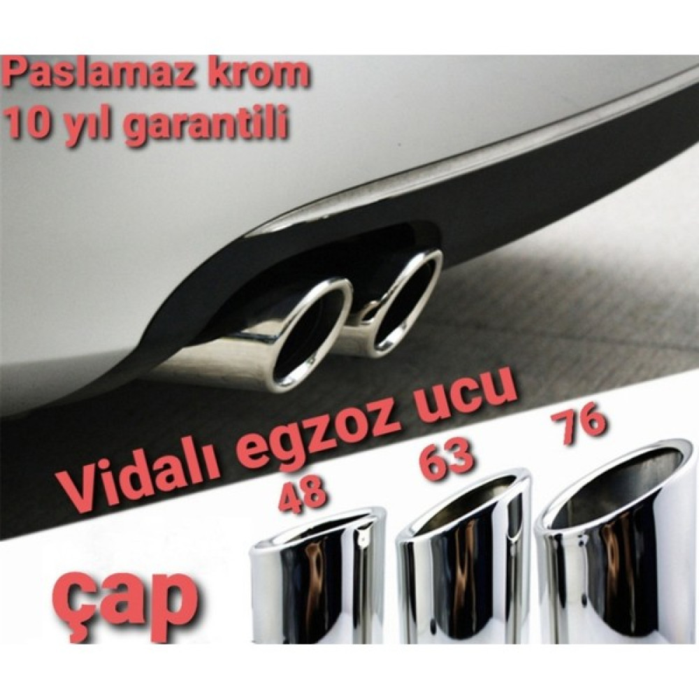Yed Audi A1 A2 A3 Egzoz Ucu 63 mm Çap 1 Adet Tuning - Modifiye Fiyatı
