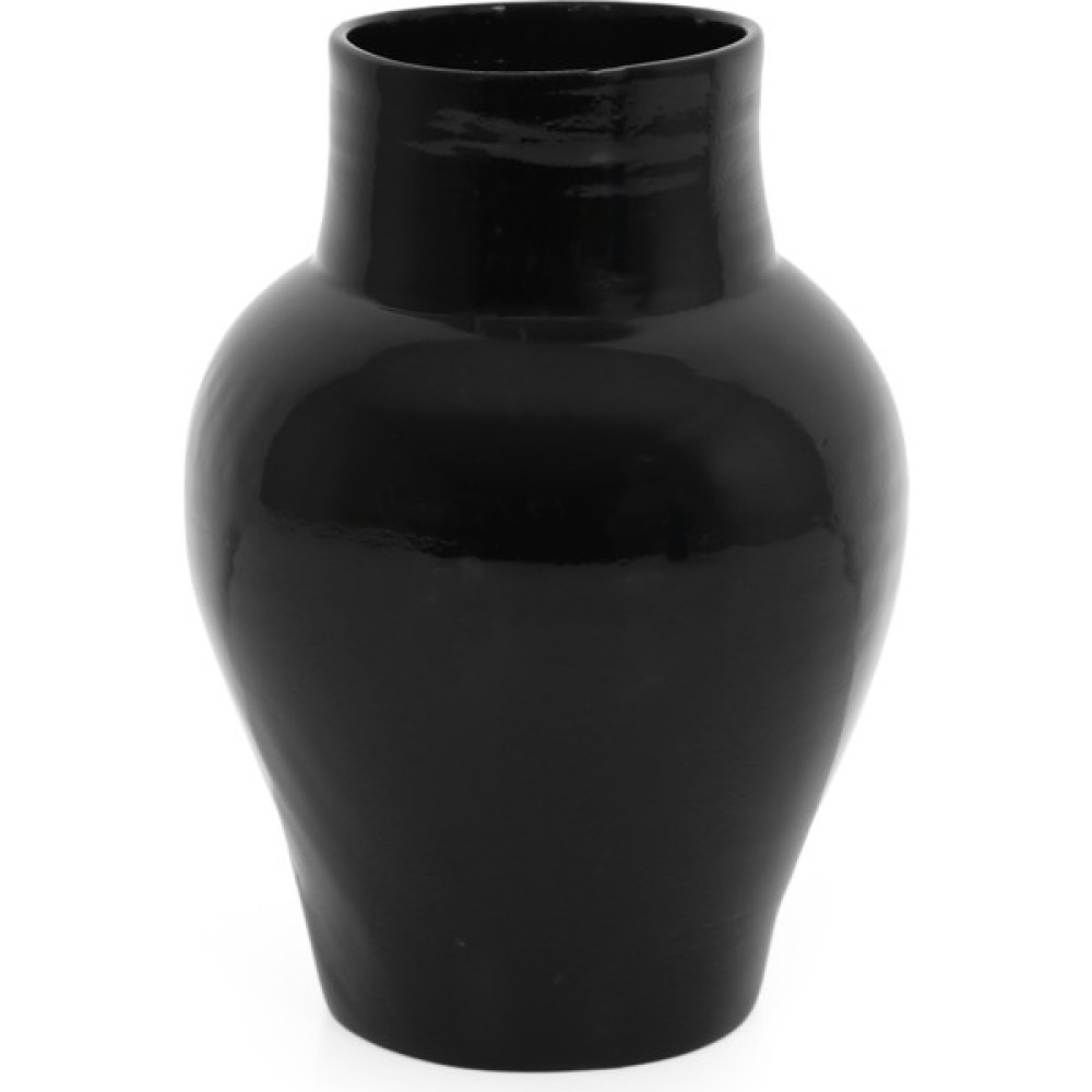 Yedi Home & Decor El Yapımı Seramik Vazo Milano (L) 30 CM._SIYAH_R9005 Vazo Fiyatı