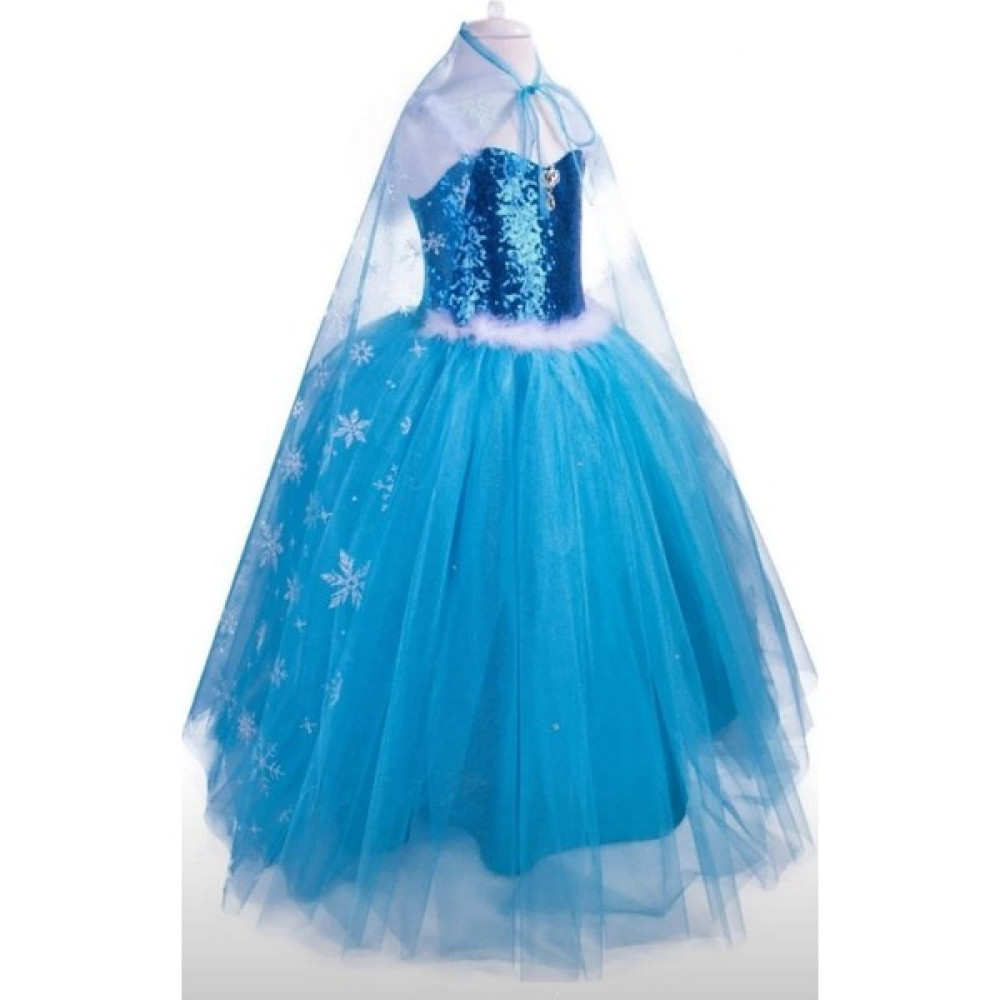 Yediel Buğra Bahar Tasarım ve Moda Mavi Elsa Frozen Uzun Pelerinli Askılı Kostüm - 6 Yaş Oyuncak Fiyatı