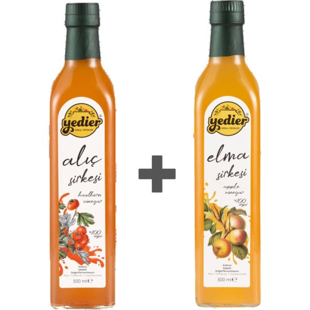 Yedier Doğal Fermantasyon Elma + Alıç Sirkesi 500ml - 2'li Paket - 500 ml Sos Fiyatı
