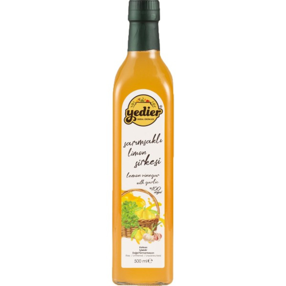 Yedier Sarımsaklı Limon Sirkesi 500 ml - Katkısız Doğal Fermantasyon Oto Boyaları Fiyatı