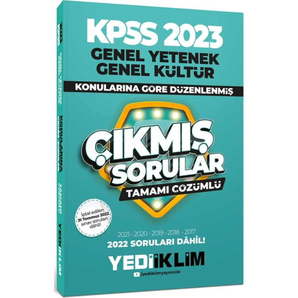 Yediiklim 2023 Kpss Genel Yetenek Genel Kültür Konularına Göre Tamamı Çözümlü Çıkmış Sorular KPSS Fiyatı