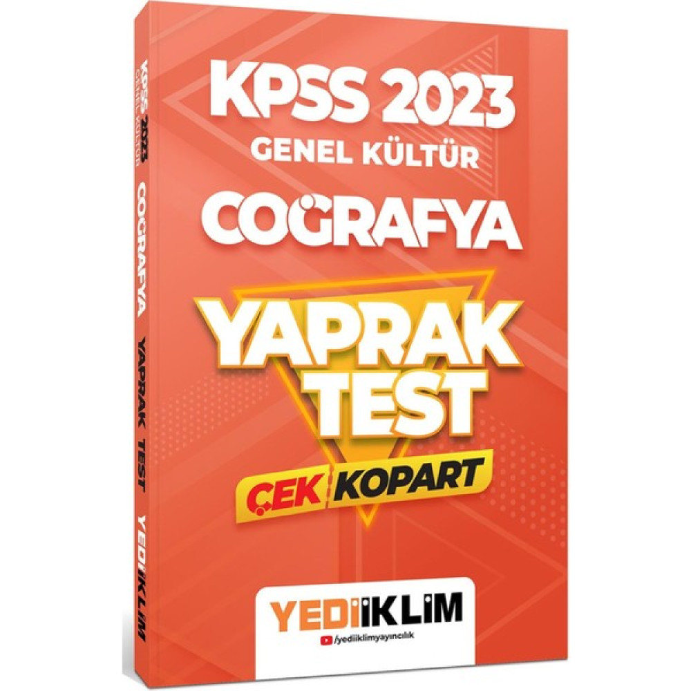 Yediiklim Yayınları 2023 Kpss Genel Kültür Coğrafya Çek Kopart Yaprak Test KPSS Fiyatı