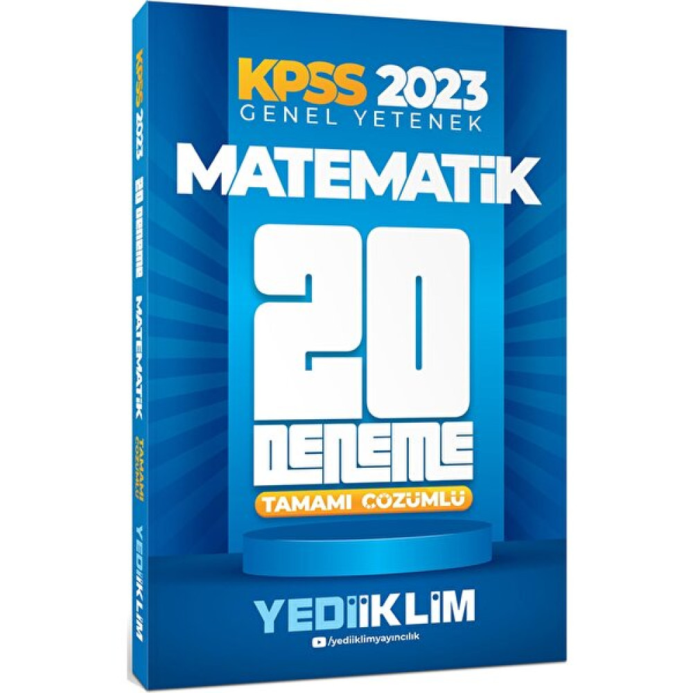 Yediiklim Yayınları 2023 Kpss Genel Yetenek Matematik Tamamı Çözümlü 20 Deneme KPSS Fiyatı