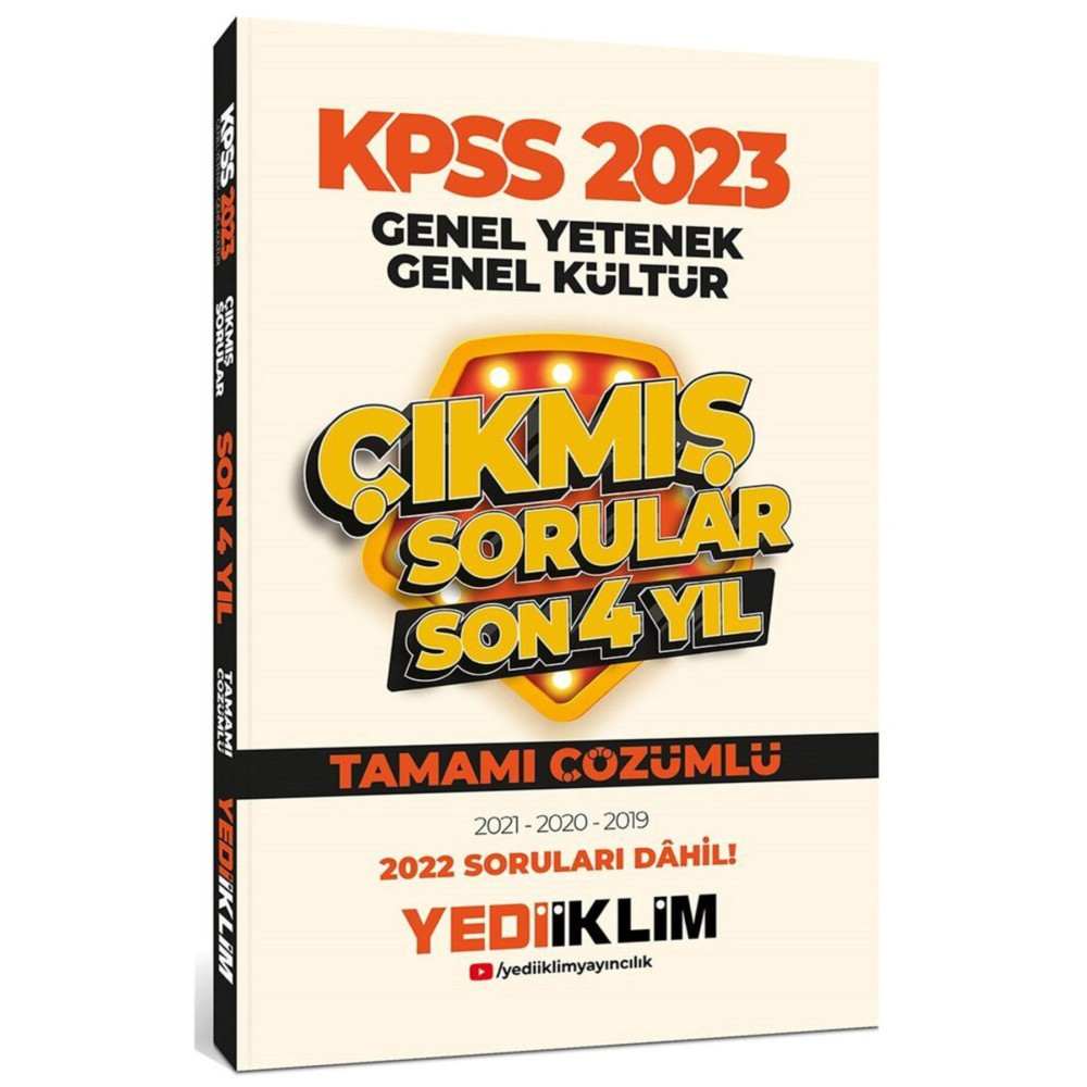 Yediiklim Yayınları 2023 Kpss Gy Gk Son 4 Yıl Tamamı Çözümlü Çıkmış Sorular Ders Sınav Kitapları Fiyatı