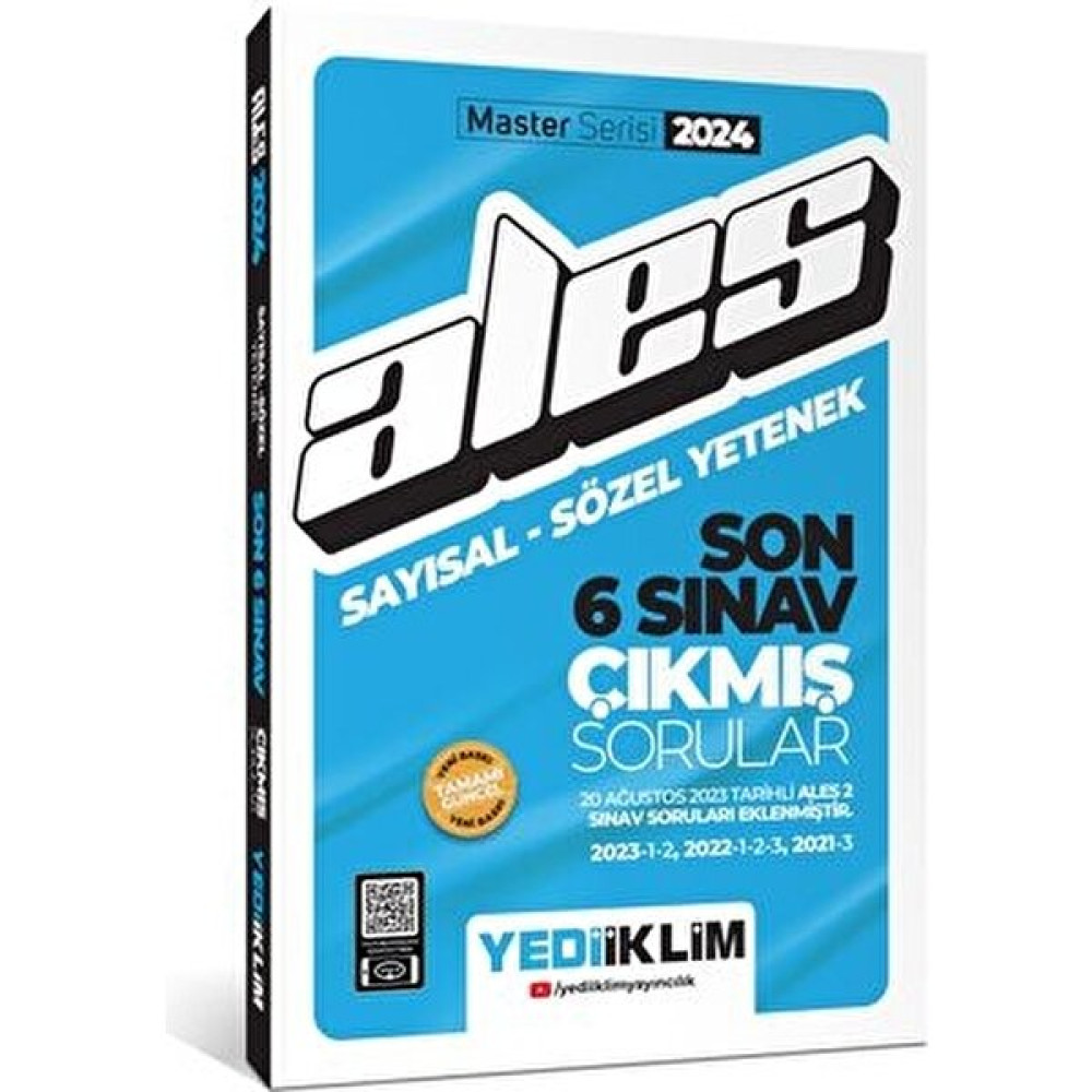 Yediiklim Yayınları 2024 ALES Sayısal - Sözel Yetenek Son 6 Sınav Çıkmış Sorular ALES Fiyatı