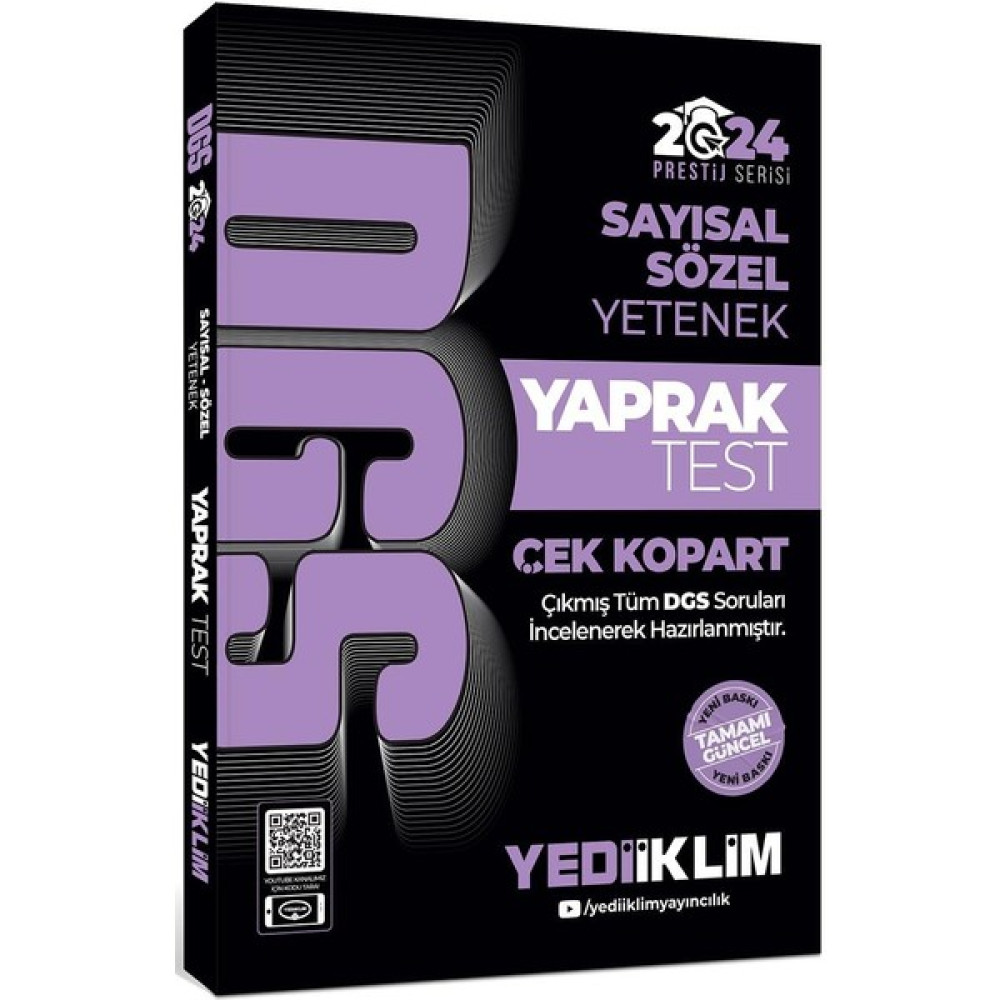 Yediiklim Yayınları 2024 Dgs Sayısal-Sözel Yetenek Çek Kopart Yaprak Test DGS Fiyatı