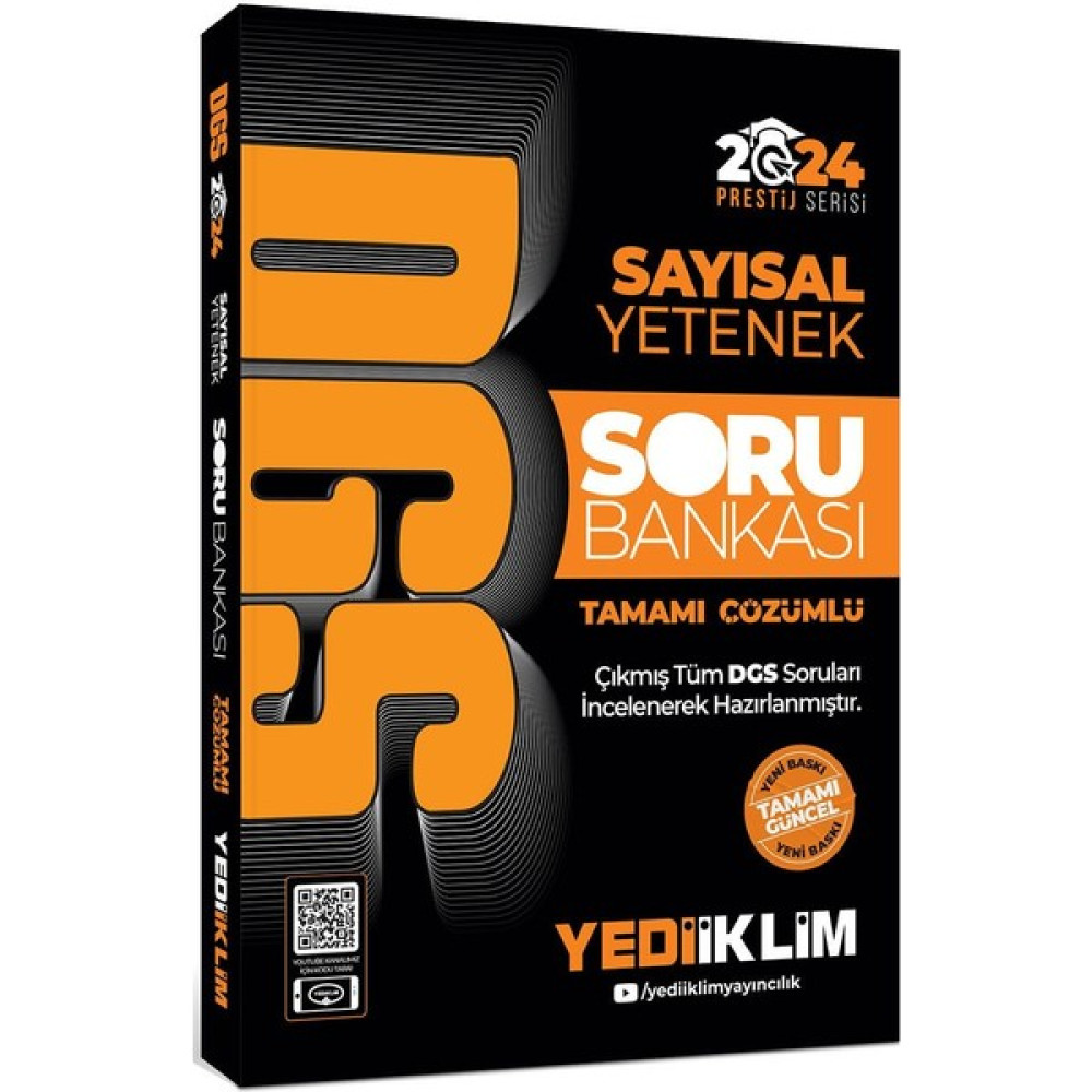 Yediiklim Yayınları 2024 Dgs Sayısal Yetenek Tamamı Çözümlü Soru Bankası DGS Fiyatı
