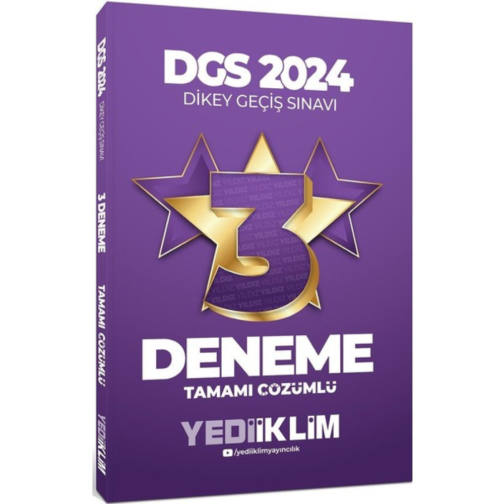 Yediiklim Yayınları 2024 Dgs Tamamı Çözümlü 3 Deneme DGS Fiyatı