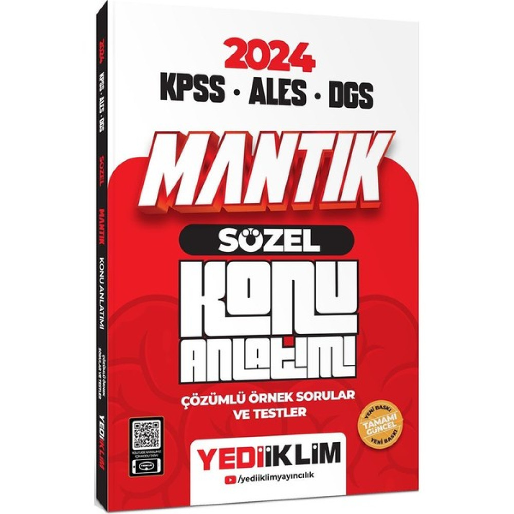 Yediiklim Yayınları 2024 Kpss Ales Dgs Sözel Mantık Konu Anlatımı KPSS Fiyatı