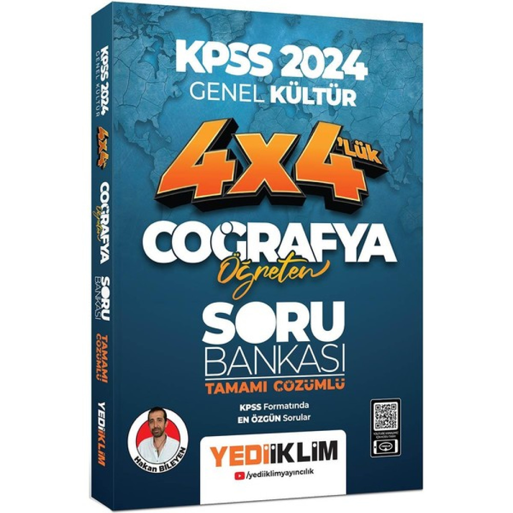 Yediiklim Yayınları 2024 KPSS Coğrafya Öğreten 4x4 Tamamı Çözümlü Soru Bankası KPSS Fiyatı