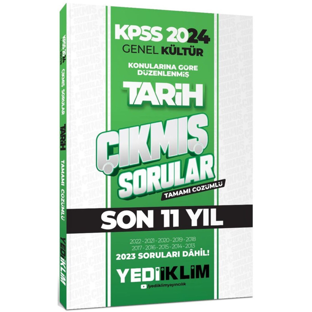 Yediiklim Yayınları 2024 Kpss Genel Kültür Lisans Tarih Konularına Göre Tamamı Çözümlü Çıkmış Sorula Ders Sınav Kitapları Fiyatı