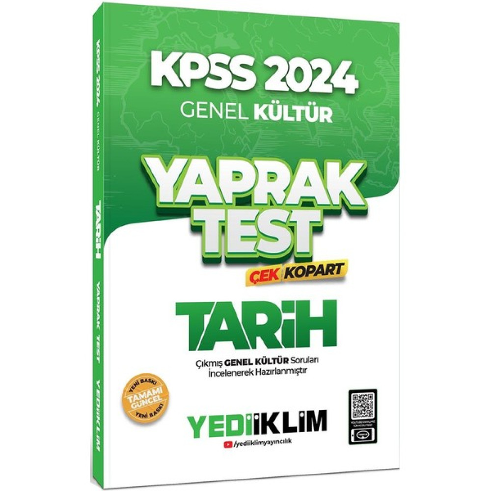 Yediiklim Yayınları 2024 Kpss Genel Kültür Tarih Çek Kopart Yaprak Test KPSS Fiyatı
