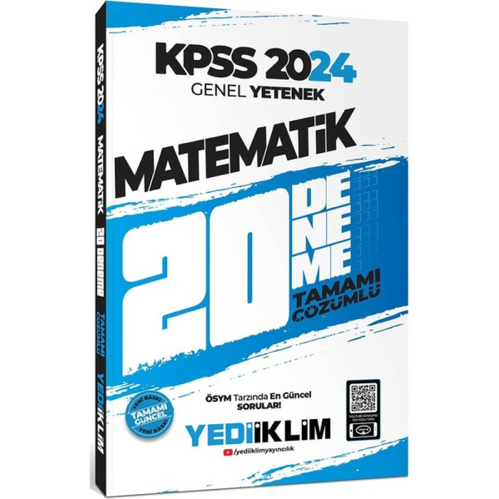 Yediiklim Yayınları 2024 Kpss Genel Yetenek Matematik Tamamı Çözümlü 20 Deneme KPSS Fiyatı